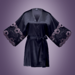 Bodice Purple Rose Kimono Robe front view