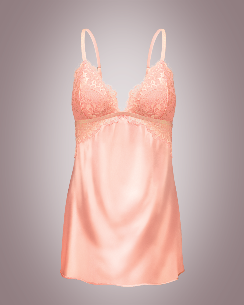 The front view of a pink Bodice Pink Lady Chemise
