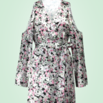 Bodice Floral Print Robe front view